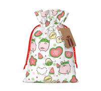 Cute Pigs Pattern Printing Practical Christmas Bag With Drawstring,4.7x6.9 Inch For Christmas Halloween