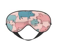 Cute Pigs Pattern Sleep Mask,100% Natural Mulberry Silk Eye Mask with, Ultra-Soft Eye Covers for Sleeping, Travel, Nap