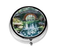 Cute Pill Organizer - AM PM Pill Box, Small & Large Travel Pill Case, Unique Custom Design, Iron Plating, Perfect for Purse and On-The-Go Murmuring Stream