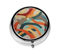 Cute Pill Organizer - AM PM Pill Box, Small & Large Travel Pill Case, Unique Custom Design, Iron Plating, Perfect for Purse and On-The-Go Twisted Shallow Relief