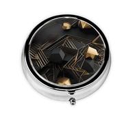 Cute Pill Organizer - AM PM Pill Box, Small & Large Travel Pill Case, Unique Custom Design, Iron Plating, Perfect for Purse and On-The-Go PolygonGoldWeb