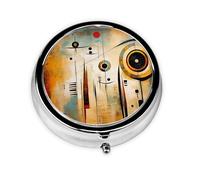 Cute Pill Organizer - AM PM Pill Box, Small & Large Travel Pill Case, Unique Custom Design, Iron Plating, Perfect for Purse and On-The-Go The Beauty of Geometry