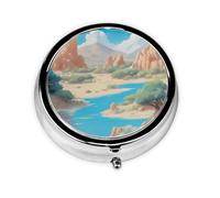 Cute Pill Organizer - AM PM Pill Box, Small & Large Travel Pill Case, Unique Custom Design, Iron Plating, Perfect for Purse and On-The-Go OasisRiverFlow