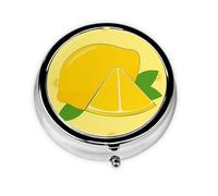 Cute Pill Organizer - AM PM Pill Box, Small & Large Travel Pill Case, Unique Custom Design, Iron Plating, Perfect for Purse and On-The-Go Lemon Zest Look