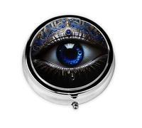 Cute Pill Organizer - AM PM Pill Box, Small & Large Travel Pill Case, Unique Custom Design, Iron Plating, Perfect for Purse and On-The-Go Mystic Eye Jewel