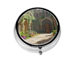 Cute Pill Organizer - AM PM Pill Box, Small & Large Travel Pill Case, Unique Custom Design, Iron Plating, Perfect for Purse and On-The-Go Secret Garden