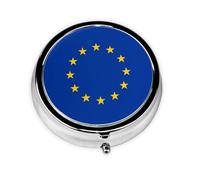 Cute Pill Organizer - Unique Custom Design, Travel-Friendly Medicine Box, 1 Day AM PM Pill Case, Small & Portable Pill Dispenser for Daily Use EU Flag