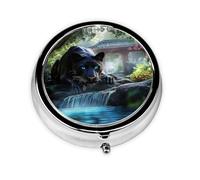 Cute Pill Organizer - Unique Custom Design, Travel-Friendly Medicine Box, 1 Day AM PM Pill Case, Small & Portable Pill Dispenser for Daily Use Fierce Animals in Jungle Rivers