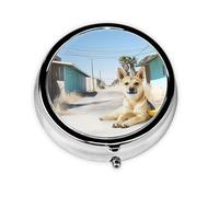 Cute Pill Organizer - Unique Custom Design, Travel-Friendly Medicine Box, 1 Day AM PM Pill Case, Small & Portable Pill Dispenser for Daily Use Chinese Rural Dog