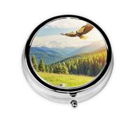 Cute Pill Organizer - Unique Custom Design, Travel-Friendly Medicine Box, 1 Day AM PM Pill Case, Small & Portable Pill Dispenser for Daily Use an Eagle is Flying