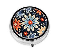 Cute Pill Organizer - Unique Custom Design, Travel-Friendly Medicine Box, 1 Day AM PM Pill Case, Small & Portable Pill Dispenser for Daily Use Geometric Vector