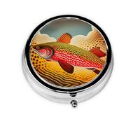 Cute Pill Organizer - Unique Custom Design, Travel-Friendly Medicine Box, 1 Day AM PM Pill Case, Small & Portable Pill Dispenser for Daily Use Colorful Fish