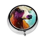 Cute Pill Organizer - Unique Custom Design, Travel-Friendly Medicine Box, 1 Day AM PM Pill Case, Small & Portable Pill Dispenser for Daily Use Half Human, Half Angus Bull