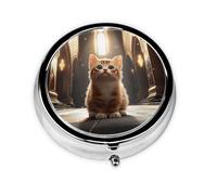 Cute Pill Organizer - Unique Custom Design, Travel-Friendly Medicine Box, 1 Day AM PM Pill Case, Small & Portable Pill Dispenser for Daily Use A Cute Little cat