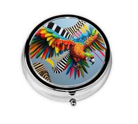 Cute Pill Organizer - Unique Custom Design, Travel-Friendly Medicine Box, 1 Day AM PM Pill Case, Small & Portable Pill Dispenser for Daily Use Colorful Feathers