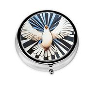 Cute Pill Organizer - Unique Custom Design, Travel-Friendly Medicine Box, 1 Day AM PM Pill Case, Small & Portable Pill Dispenser for Daily Use White Dove