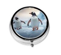 Cute Pill Organizer - Unique Custom Design, Travel-Friendly Medicine Box, 1 Day AM PM Pill Case, Small & Portable Pill Dispenser for Daily Use Soldier Penguin