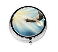 Cute Pill Organizer - Unique Custom Design, Travel-Friendly Medicine Box, 1 Day AM PM Pill Case, Small & Portable Pill Dispenser for Daily Use Birds Flying in The Sunshine