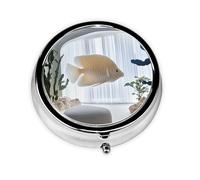 Cute Pill Organizer - Unique Custom Design, Travel-Friendly Medicine Box, 1 Day AM PM Pill Case, Small & Portable Pill Dispenser for Daily Use Fish Floating in The Bedroom