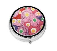 Cute Pill Organizer - Unique Custom Design, Travel-Friendly Medicine Box, 1 Day AM PM Pill Case, Small & Portable Pill Dispenser for Daily Use Pink Flowers