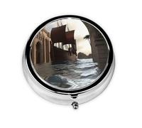 Cute Pill Organizer - Unique Custom Design, Travel-Friendly Medicine Box, 1 Day AM PM Pill Case, Small & Portable Pill Dispenser for Daily Use Close up of Magic Watergate