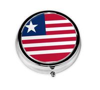 Cute Pill Organizer - Unique Custom Design, Travel-Friendly Medicine Box, 1 Day AM PM Pill Case, Small & Portable Pill Dispenser for Daily Use Liberian Flag