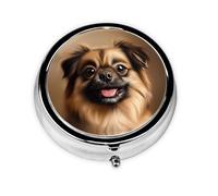 Cute Pill Organizer - Unique Custom Design, Travel-Friendly Medicine Box, 1 Day AM PM Pill Case, Small & Portable Pill Dispenser for Daily Use A Cute Dog Painting