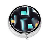 Cute Pill Organizer - Unique Custom Design, Travel-Friendly Medicine Box, 1 Day AM PM Pill Case, Small & Portable Pill Dispenser for Daily Use Abstract neon Lights