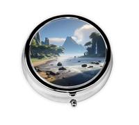 Cute Pill Organizer - Unique Custom Design, Travel-Friendly Medicine Box, 1 Day AM PM Pill Case, Small & Portable Pill Dispenser for Daily Use African Savannah