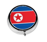 Cute Pill Organizer - Unique Custom Design, Travel-Friendly Medicine Box, 1 Day AM PM Pill Case, Small & Portable Pill Dispenser for Daily Use North Korean Flag