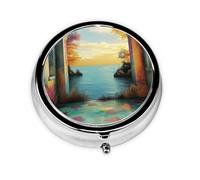 Cute Pill Organizer - Unique Custom Design, Travel-Friendly Medicine Box, 1 Day AM PM Pill Case, Small & Portable Pill Dispenser for Daily Use A Vibrant River