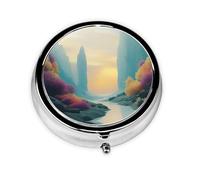 Cute Pill Organizer - Unique Custom Design, Travel-Friendly Medicine Box, 1 Day AM PM Pill Case, Small & Portable Pill Dispenser for Daily Use A Lively Little River