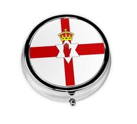 Cute Pill Organizer - Unique Custom Design, Travel-Friendly Medicine Box, 1 Day AM PM Pill Case, Small & Portable Pill Dispenser for Daily Use Flag of Northern Ireland