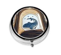 Cute Pill Organizer - Unique Custom Design, Travel-Friendly Medicine Box, 1 Day AM PM Pill Case, Small & Portable Pill Dispenser for Daily Use Magical Whale