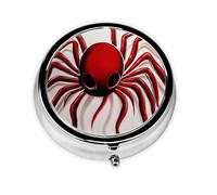 Cute Pill Organizer - Unique Custom Design, Travel-Friendly Medicine Box, 1 Day AM PM Pill Case, Small & Portable Pill Dispenser for Daily Use Red and Black Octopus