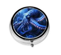 Cute Pill Organizer - Unique Custom Design, Travel-Friendly Medicine Box, 1 Day AM PM Pill Case, Small & Portable Pill Dispenser for Daily Use Anthropomorphic Octopus