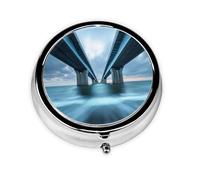 Cute Pill Organizer - Unique Custom Design, Travel-Friendly Medicine Box, 1 Day AM PM Pill Case, Small & Portable Pill Dispenser for Daily Use A Bridge Spanning a Gap