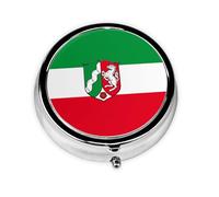 Cute Pill Organizer - Unique Custom Design, Travel-Friendly Medicine Box, 1 Day AM PM Pill Case, Small & Portable Pill Dispenser for Daily Use Flag of North Rhine Westphalia