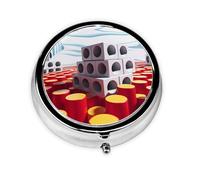 Cute Pill Organizer - Unique Custom Design, Travel-Friendly Medicine Box, 1 Day AM PM Pill Case, Small & Portable Pill Dispenser for Daily Use Cubes and Vibrant red