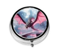 Cute Pill Organizer - Unique Custom Design, Travel-Friendly Medicine Box, 1 Day AM PM Pill Case, Small & Portable Pill Dispenser for Daily Use Dragon Snake with Wings