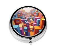 Cute Pill Organizer - Unique Custom Design, Travel-Friendly Medicine Box, 1 Day AM PM Pill Case, Small & Portable Pill Dispenser for Daily Use Red Square