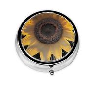 Cute Pill Organizer - Unique Custom Design, Travel-Friendly Medicine Box, 1 Day AM PM Pill Case, Small & Portable Pill Dispenser for Daily Use Giant Sunflower