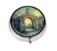 Cute Pill Organizer - Unique Custom Design, Travel-Friendly Medicine Box, 1 Day AM PM Pill Case, Small & Portable Pill Dispenser for Daily Use Classic Digital gate