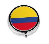 Cute Pill Organizer - Unique Custom Design, Travel-Friendly Medicine Box, 1 Day AM PM Pill Case, Small & Portable Pill Dispenser for Daily Use Flag of Colombia