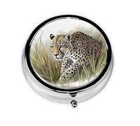 Cute Pill Organizer - Unique Custom Design, Travel-Friendly Medicine Box, 1 Day AM PM Pill Case, Small & Portable Pill Dispenser for Daily Use Spotted Leopard