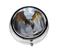 Cute Pill Organizer - Unique Custom Design, Travel-Friendly Medicine Box, 1 Day AM PM Pill Case, Small & Portable Pill Dispenser for Daily Use Dragon Wings