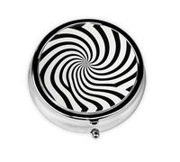 Cute Pill Organizer - Unique Custom Design, Travel-Friendly Medicine Box, 1 Day AM PM Pill Case, Small & Portable Pill Dispenser for Daily Use Black and White Dizzy Lines