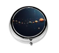 Cute Pill Organizer - Unique Custom Design, Travel-Friendly Medicine Box, 1 Day AM PM Pill Case, Small & Portable Pill Dispenser for Daily Use Beautiful Universe Planets