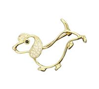 Cute Pin Brooch with Rhinestones in the Shape of a Dachshund, Decorative Lapel, Suitable for Jackets, Backpacks, Sweaters as well as Clothes, Dresses Hats and Collars