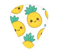 Cute Pineapple 12 Pack Guitar Picks With 3 Thicknesses And Storage Box, Abs Plectrums For Electric Bass Guitar Players